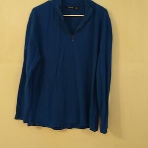 Claiborne men's blue sweater with half zip up.
